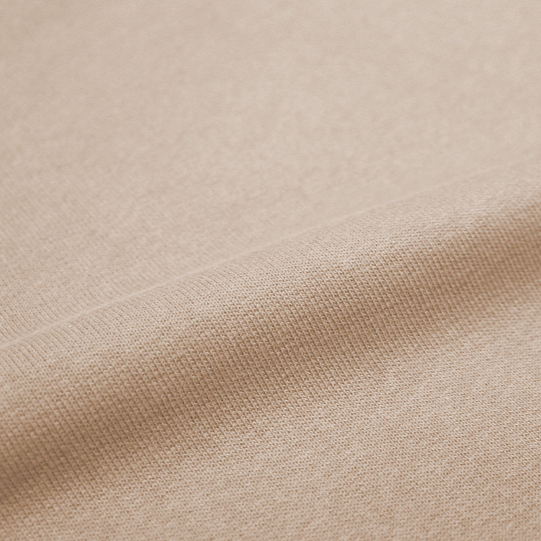 recycled cotton French terry knit, Oeko-Tex warm sand from