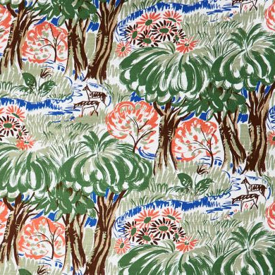cotton slub homespun, printed mid-weight woven 'babbling creek'