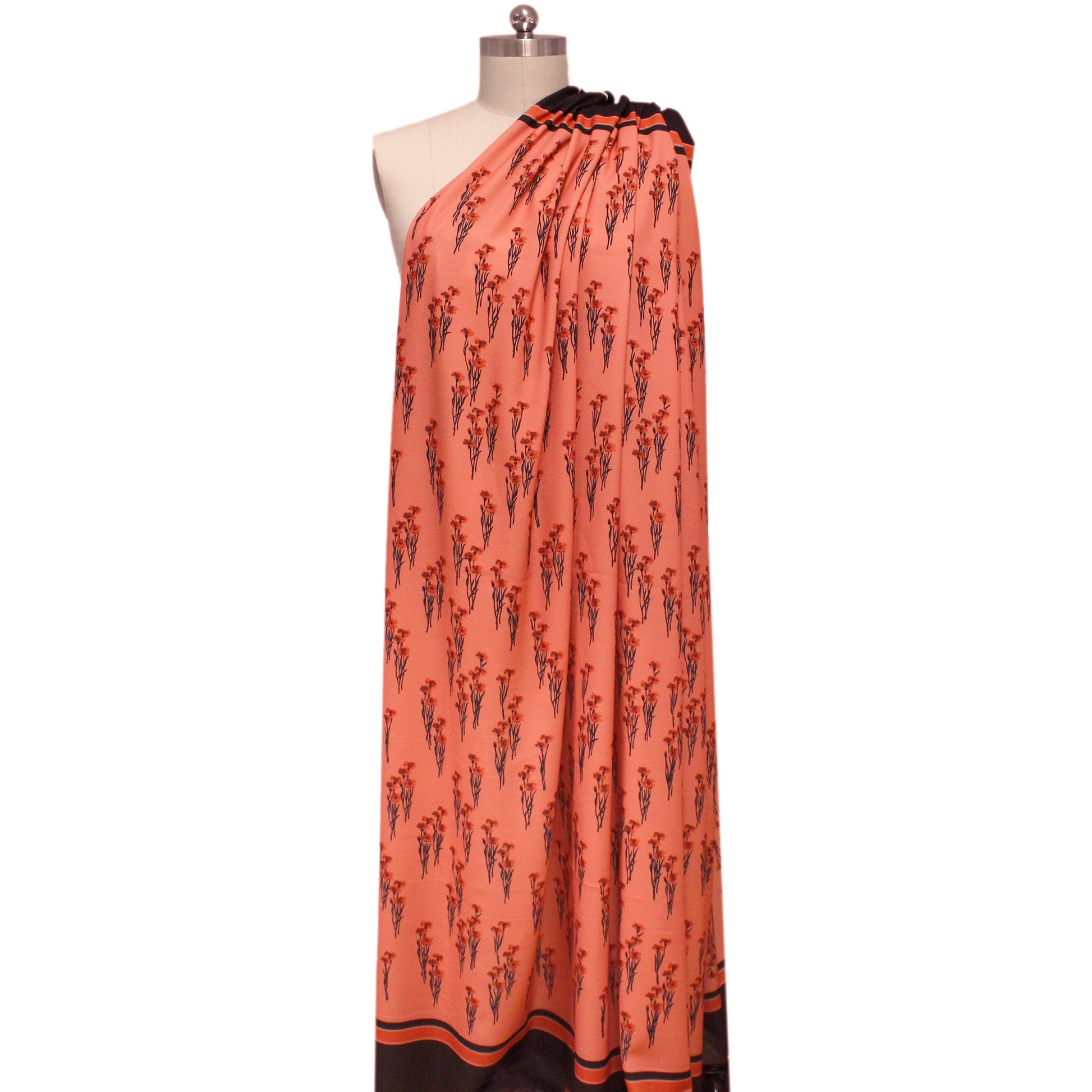 deadstock 'peachy floral' mid-weight crepe panel