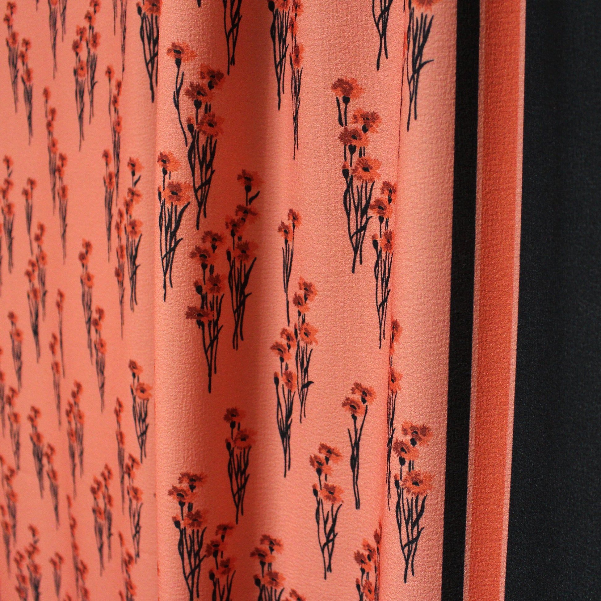 deadstock 'peachy floral' mid-weight crepe panel