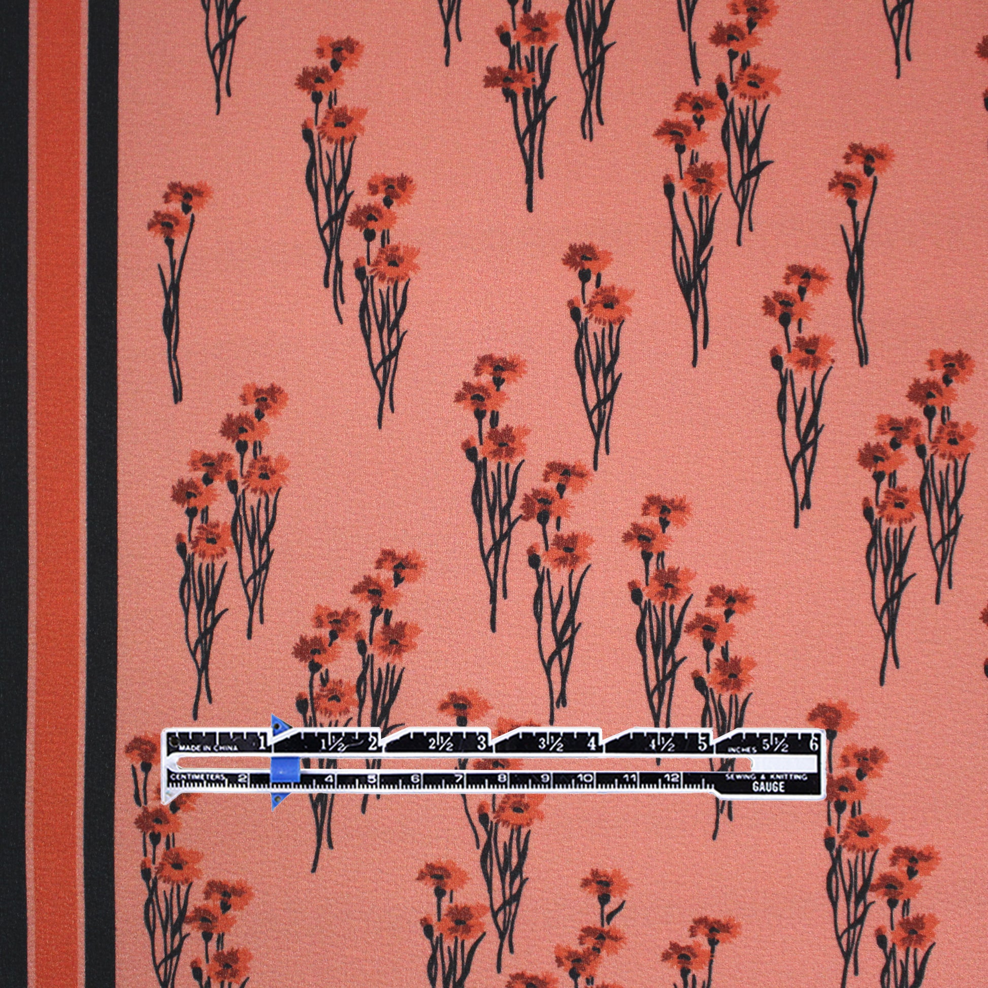 deadstock 'peachy floral' mid-weight crepe panel