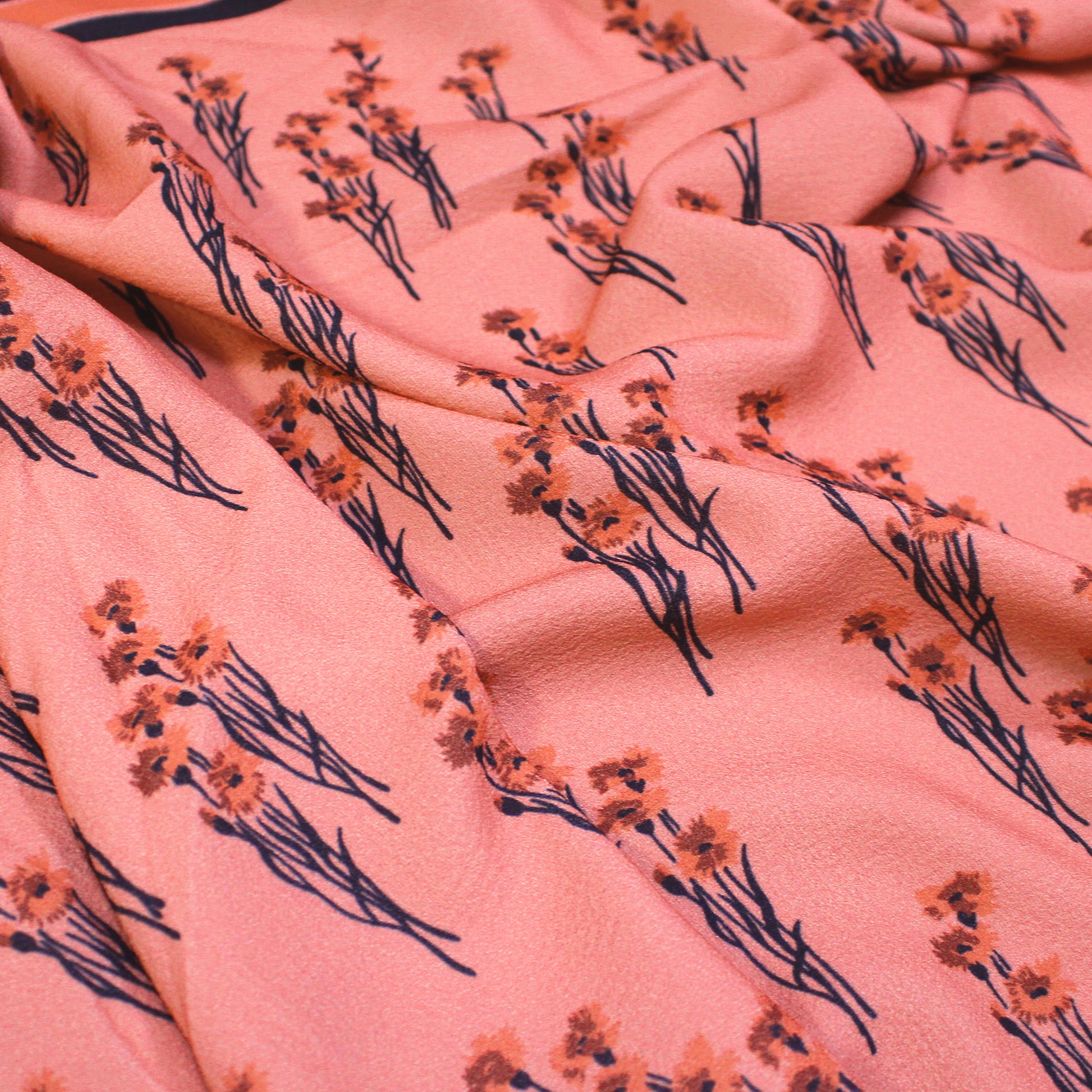 deadstock 'peachy floral' mid-weight crepe panel