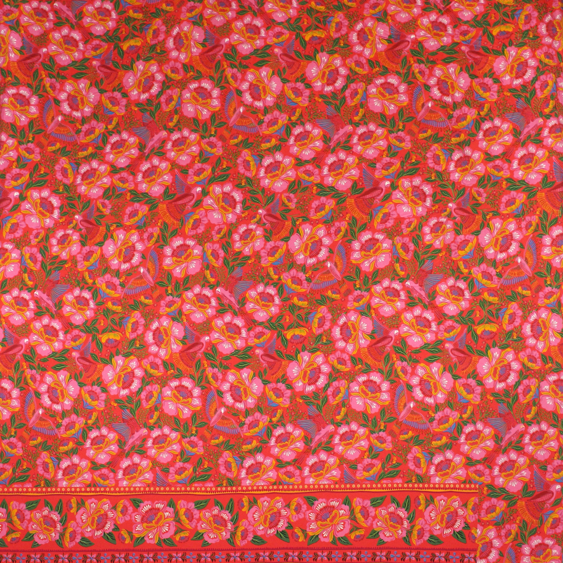 Italian 'Rio Floral' knit bordered panel