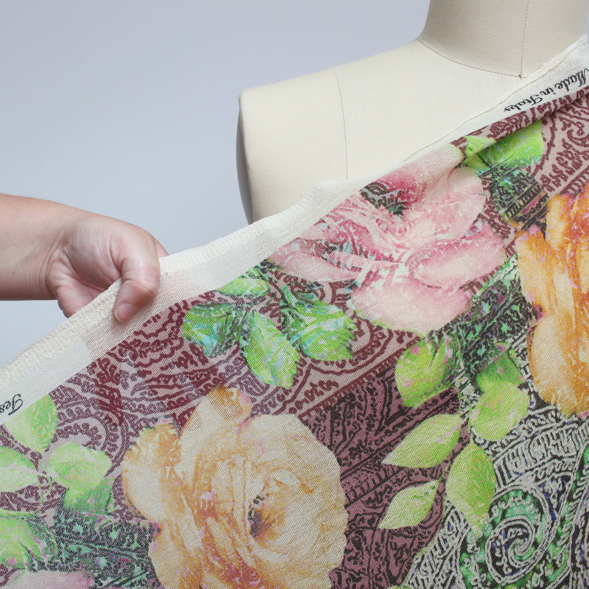 deadstock 'heirloom rose' mid-weight wool crepe panel