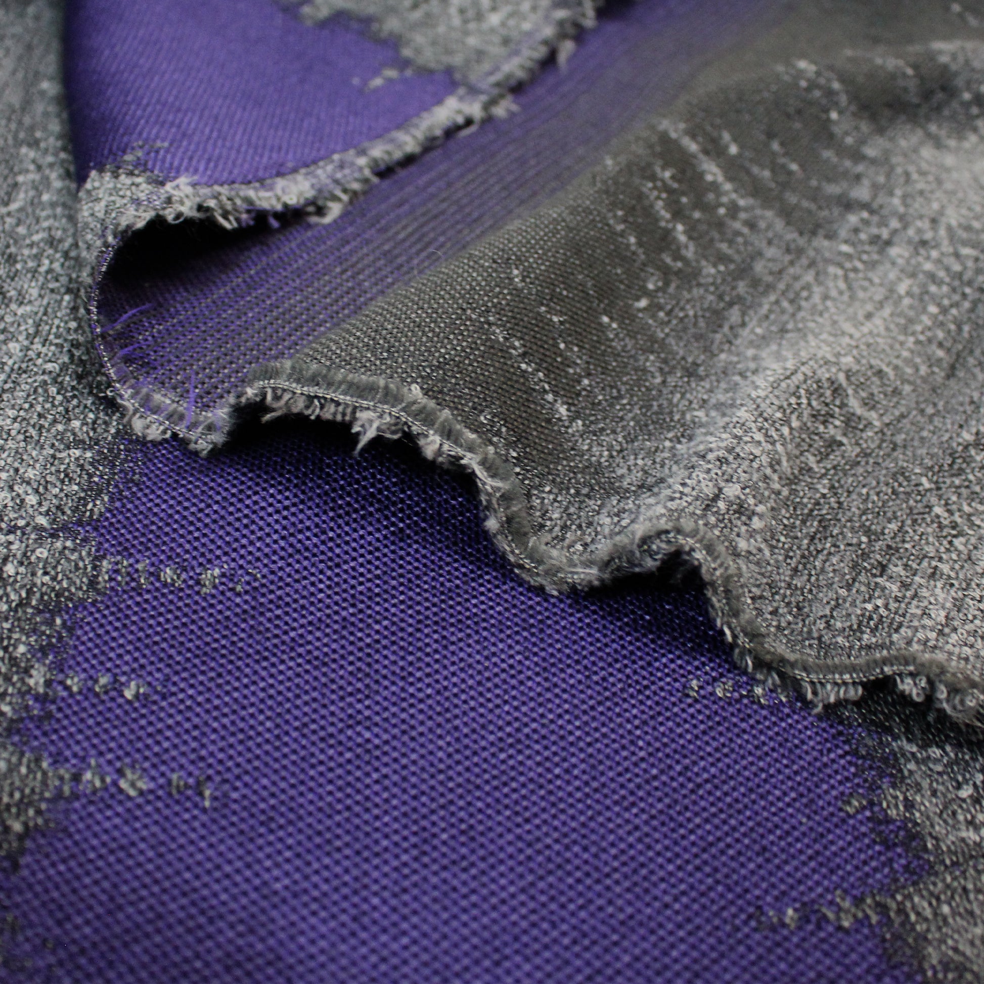 Italian 'amethyst climb' virgin wool blend boucle panel