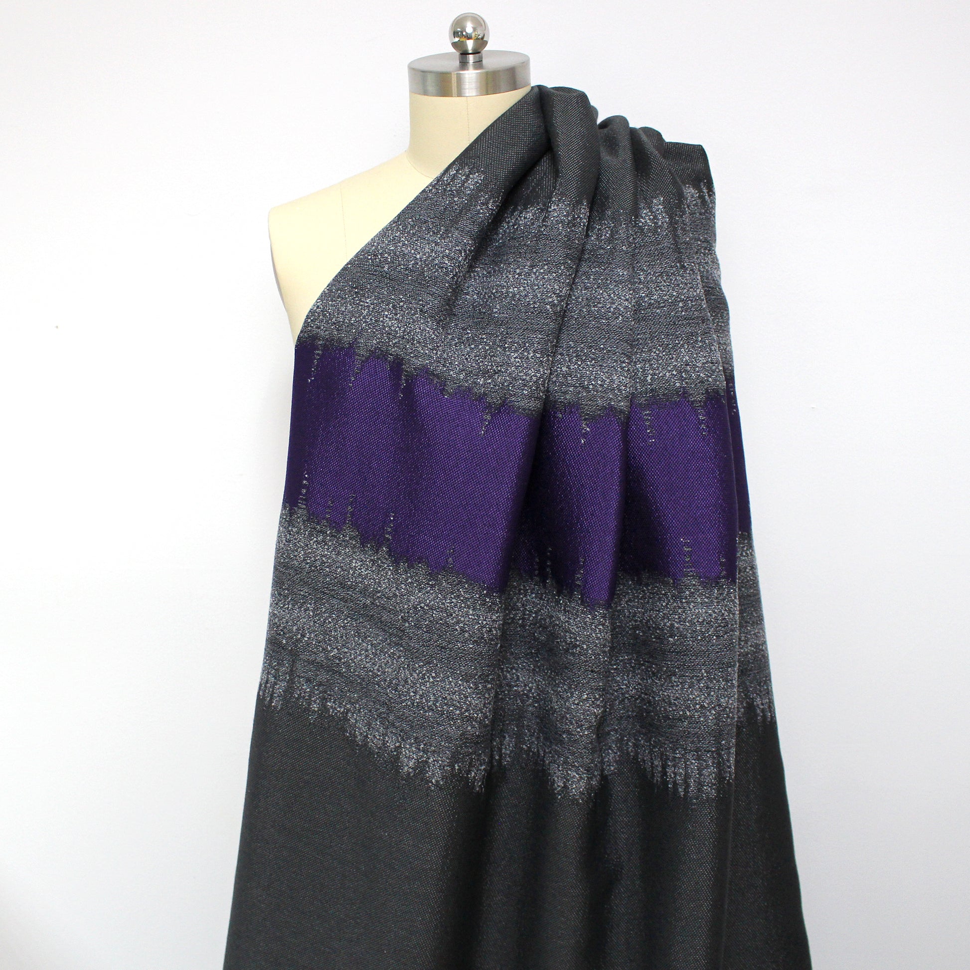 Italian 'amethyst climb' virgin wool blend boucle panel