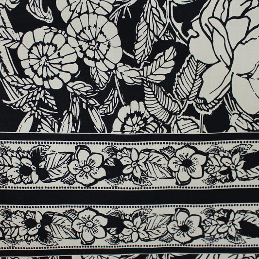 M@x Mara stretch cotton poplin border print