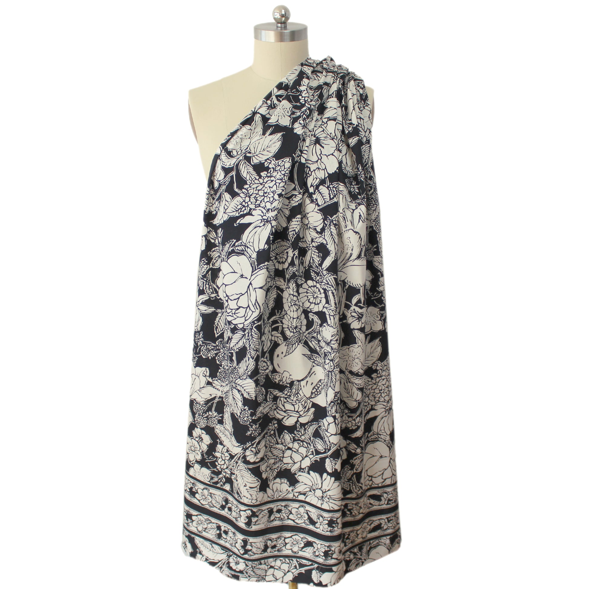 M@x Mara stretch cotton poplin border print