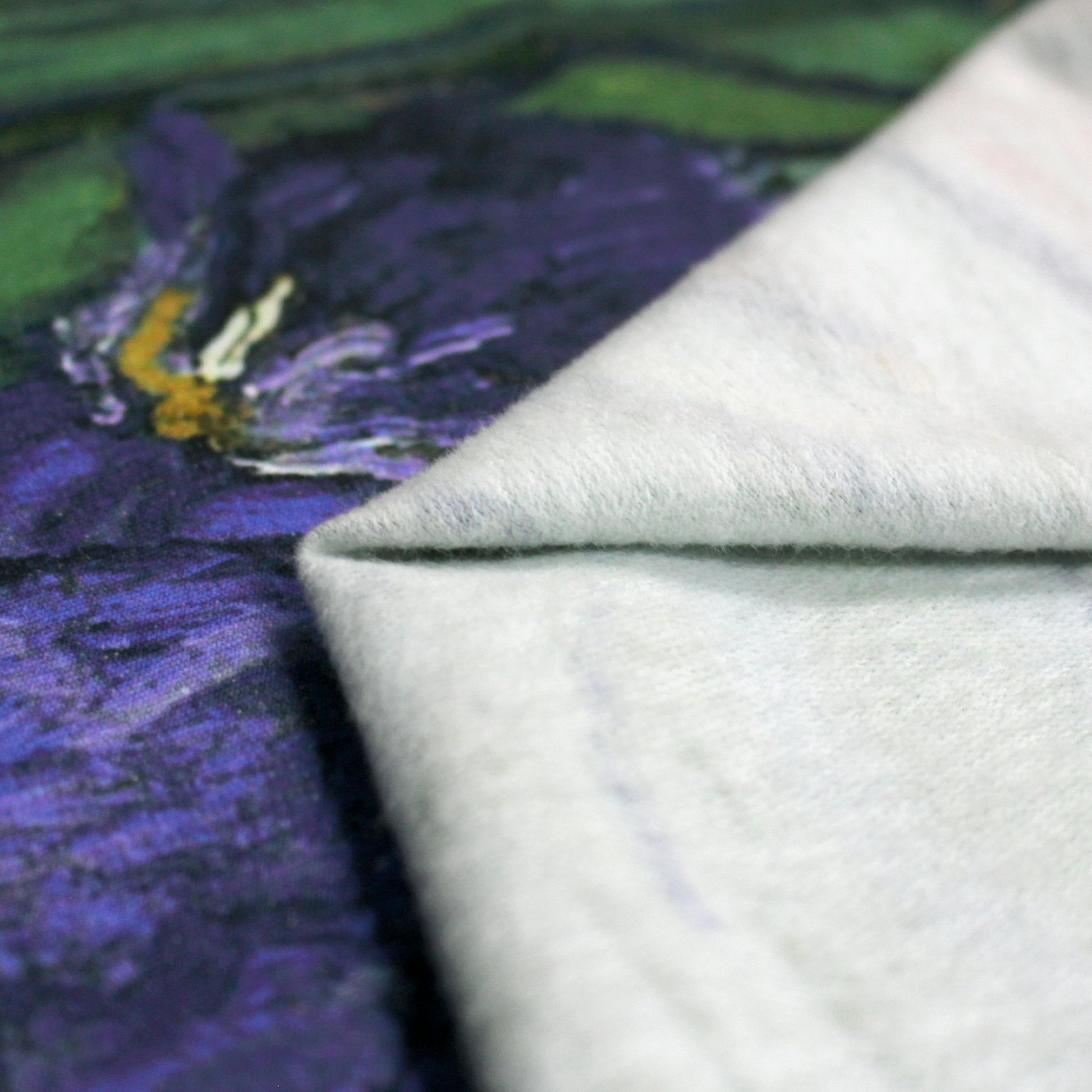 'Vincent's Irises' Dutch digital cotton brushed French terry panel, Oeko-Tex cert.