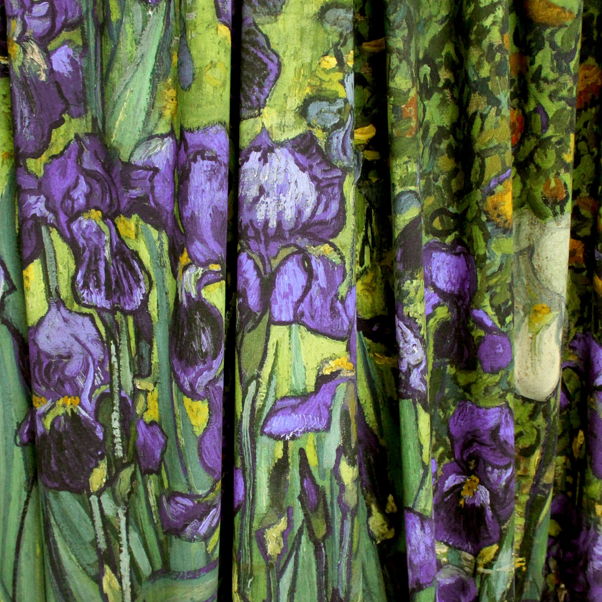 'Vincent's Irises' Dutch digital cotton brushed French terry panel, Oeko-Tex cert.