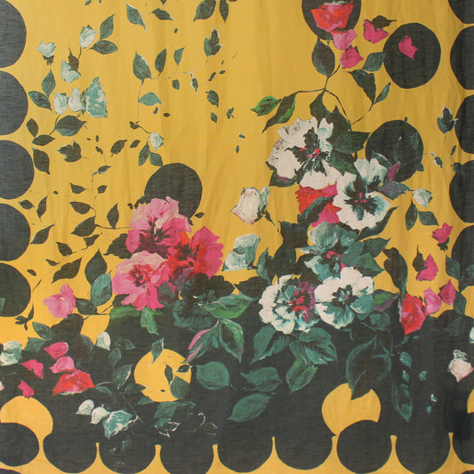 Italian 'garden sun' 100% linen panel