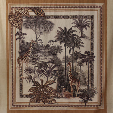 Italian 'jungle scene' blouseweight cotton sateen panel