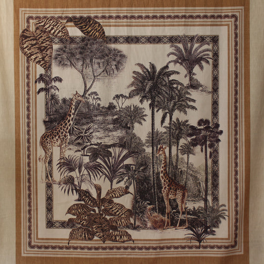 Italian 'jungle scene' blouseweight cotton sateen panel