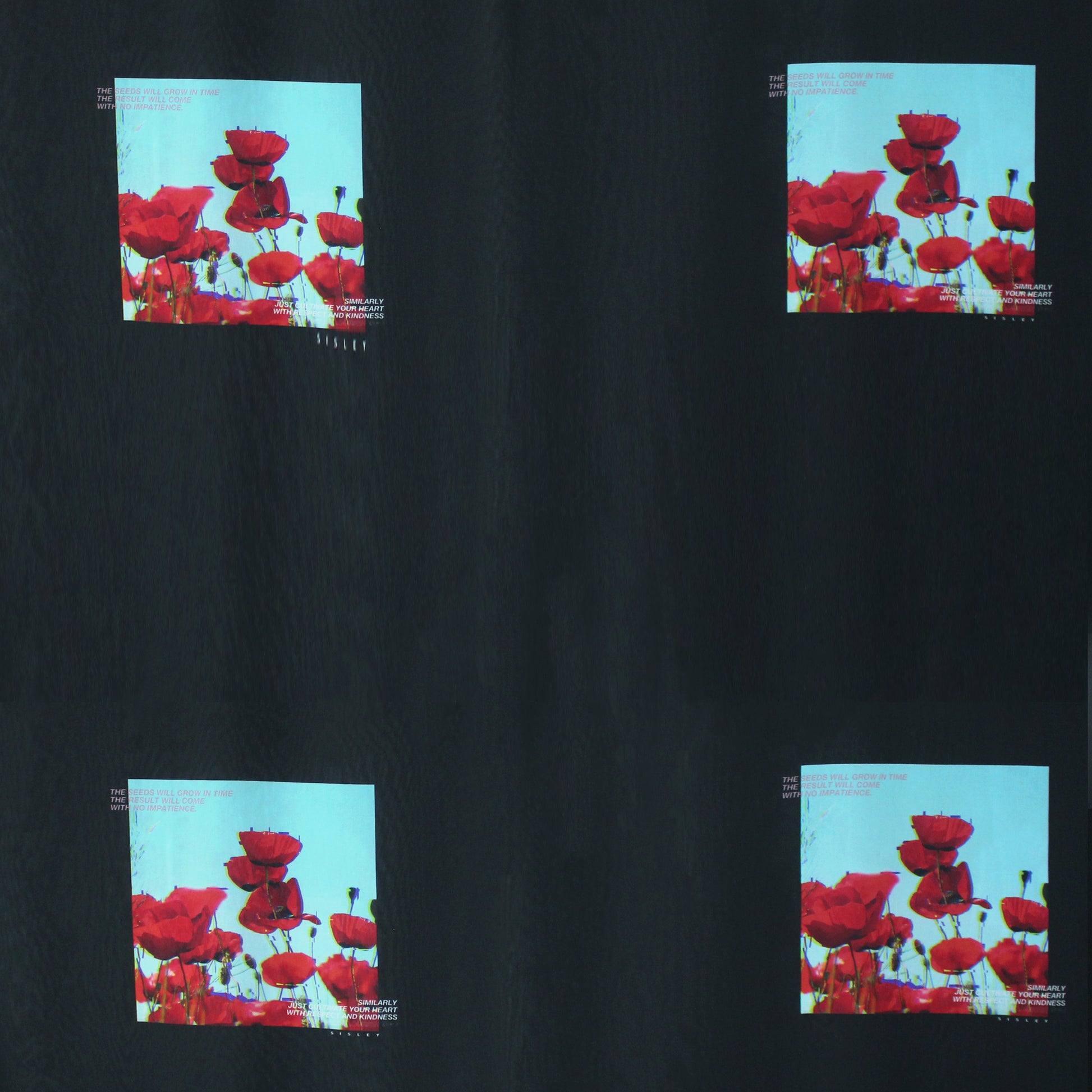 Si5ley 'papaveri' poly chiffon panel