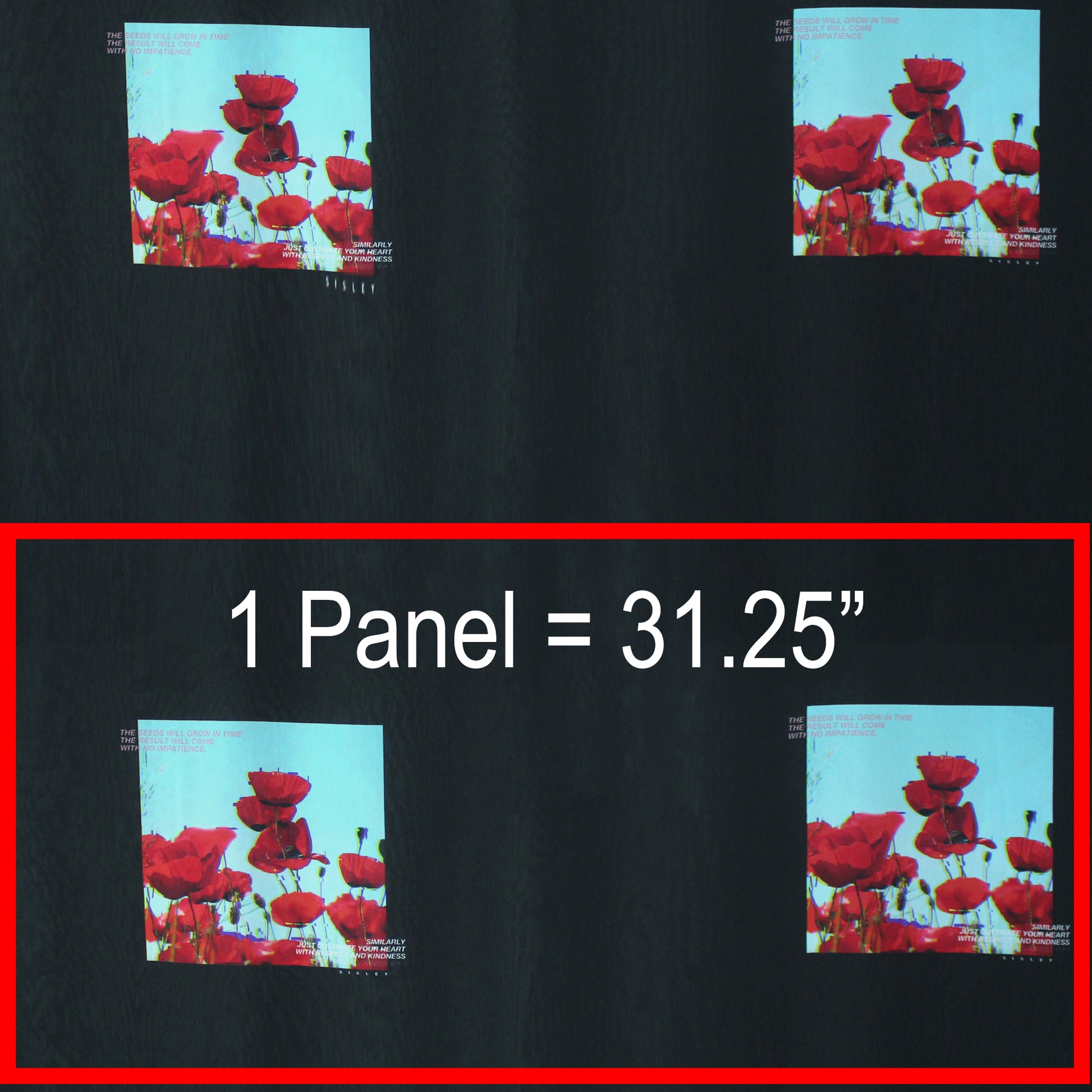 Si5ley 'papaveri' poly chiffon panel