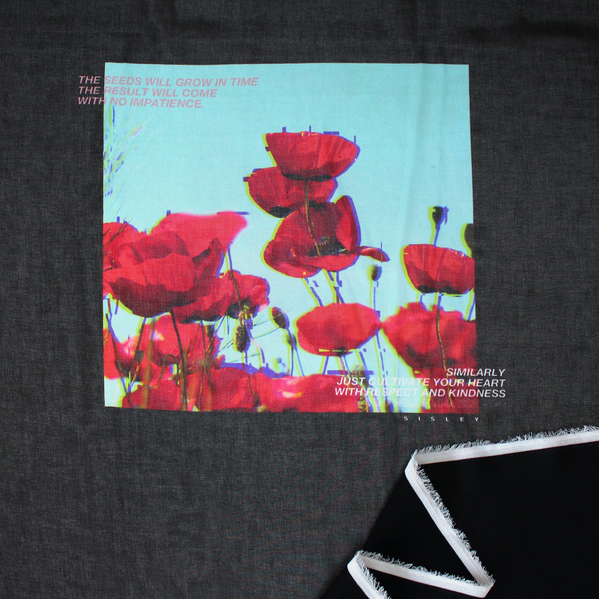 Si5ley 'papaveri' poly chiffon panel