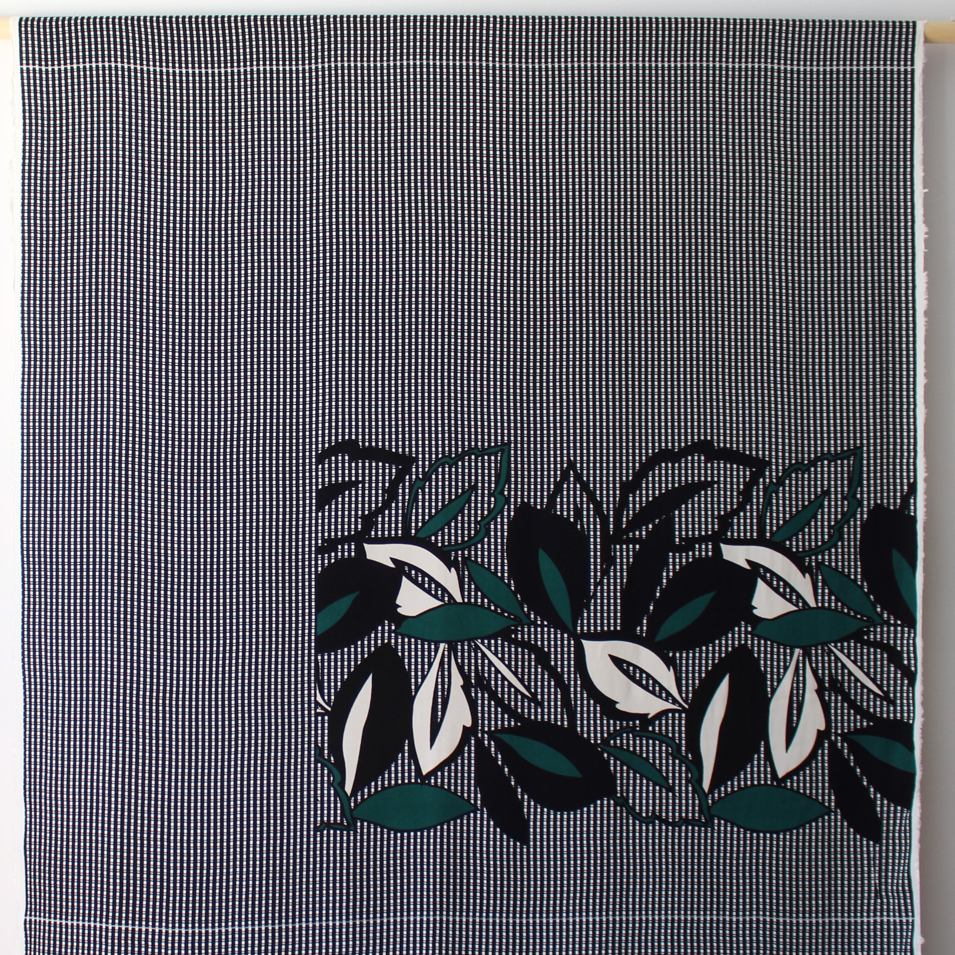 deadstock 'floral check' engineered border panel