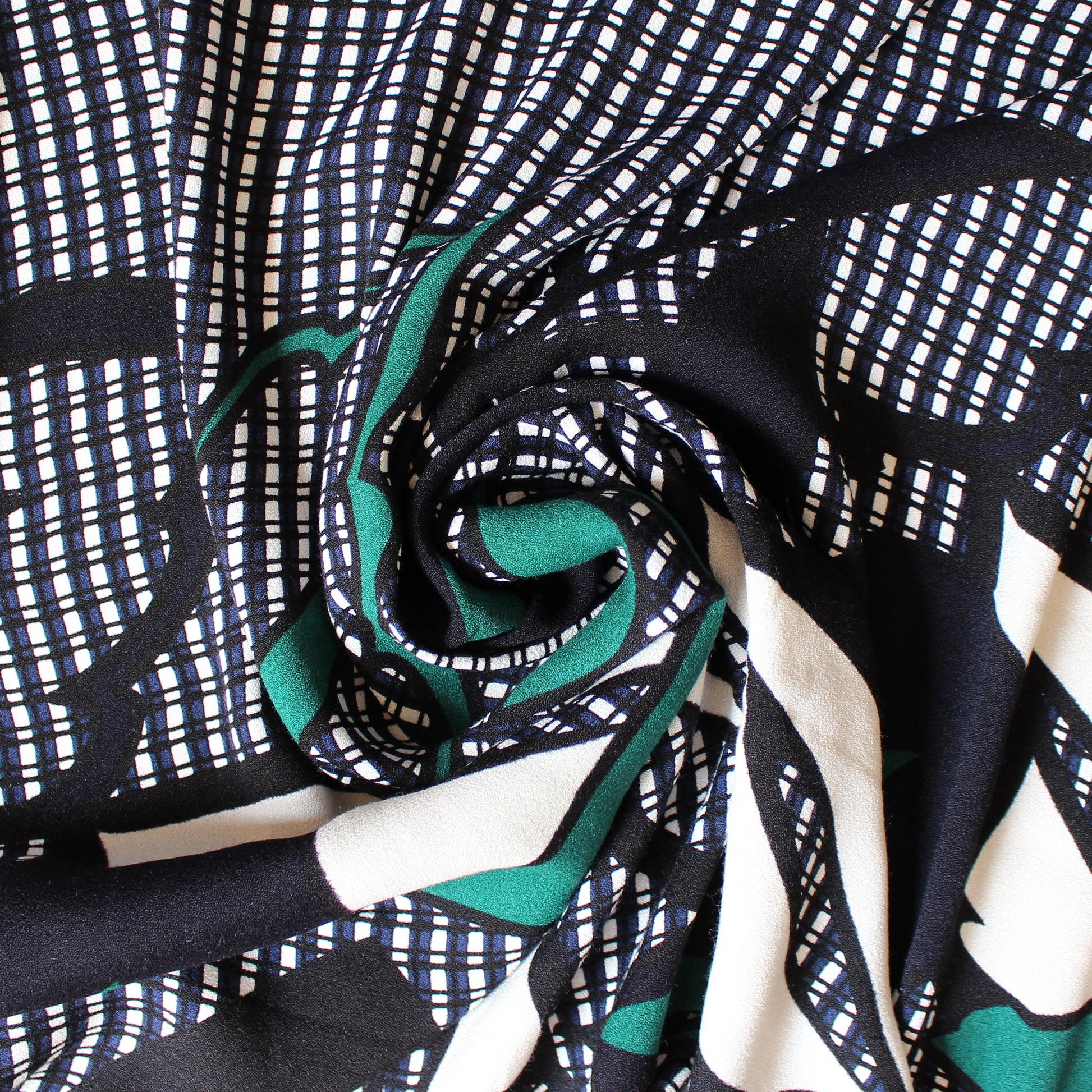 deadstock 'floral check' engineered border panel