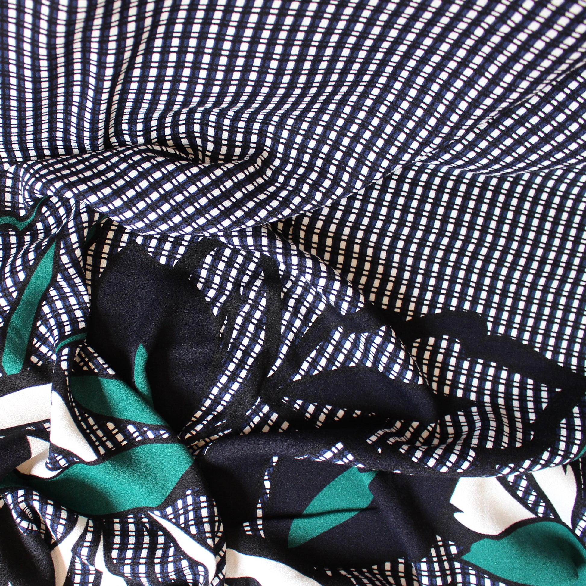 deadstock 'floral check' engineered border panel