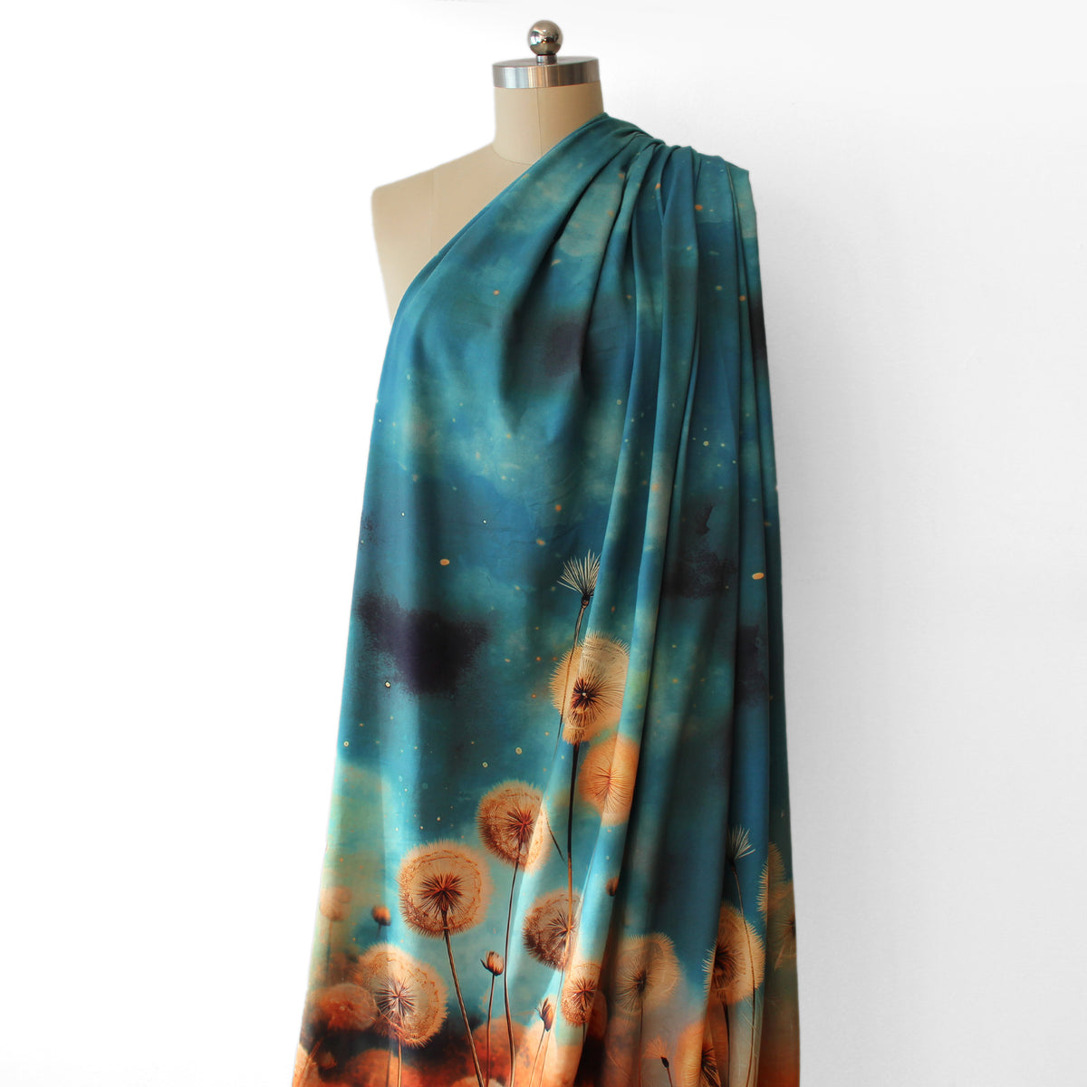 jersey, cotton/elastic Dutch dress panel print 'Dapper Dandelion'