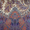 jersey, cotton knit bordered panel print 'paisley scroll' - purple/peach