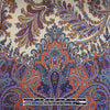 jersey, cotton knit bordered panel print 'paisley scroll' - purple/peach
