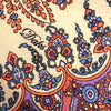 jersey, cotton knit bordered panel print 'paisley scroll' - purple/peach