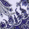 jersey, cotton knit bordered panel print 'paisley scroll' - wedgwood