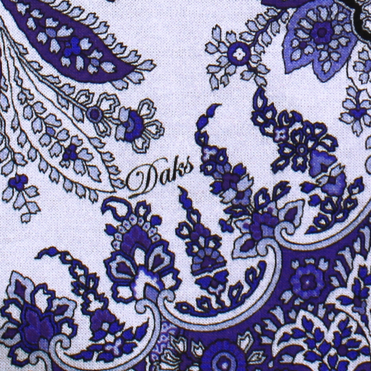 jersey, cotton knit bordered panel print 'paisley scroll' - wedgwood