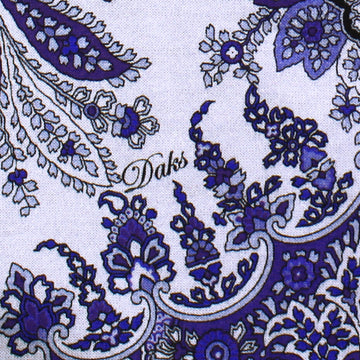 jersey, cotton knit bordered panel print 'paisley scroll' - wedgwood
