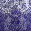jersey, cotton knit bordered panel print 'paisley scroll' - wedgwood