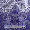 jersey, cotton knit bordered panel print 'paisley scroll' - wedgwood