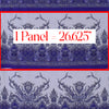jersey, cotton knit bordered panel print 'paisley scroll' - wedgwood