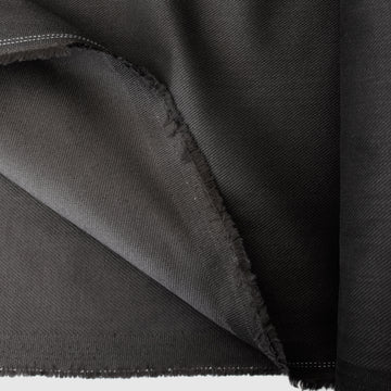 stretch cotton 'peach fuzz' denim, Oeko-Tex cert. - black