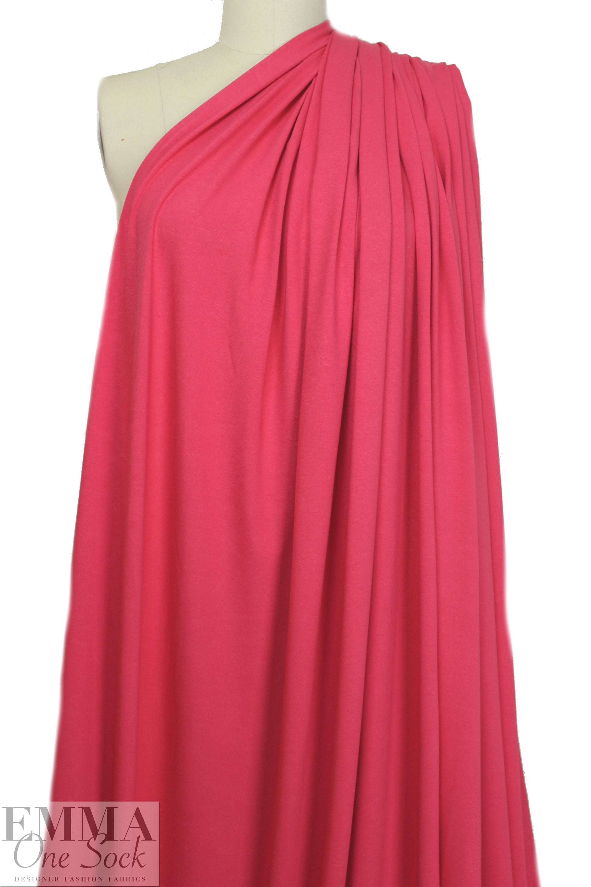 hot coral lightweight rayon jersey 4-way 1.75 yd