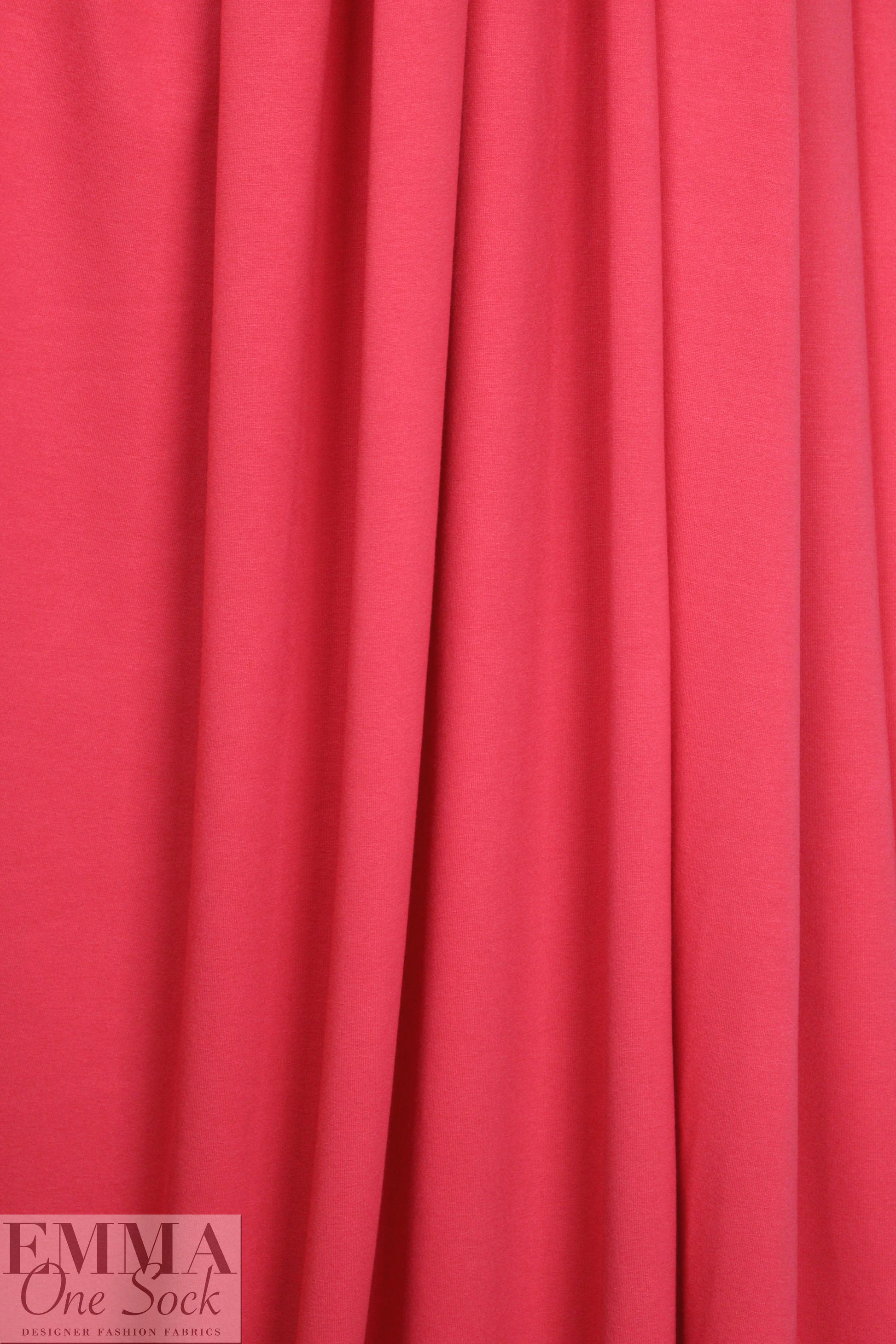 hot coral lightweight rayon jersey 4-way 1.75 yd