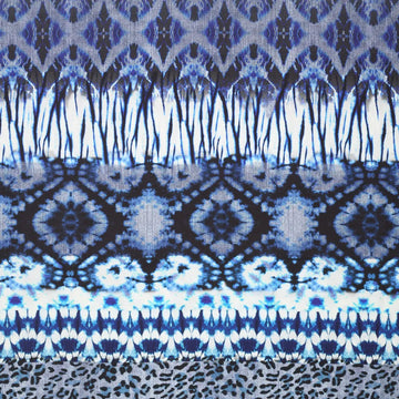 'play on stripes' printed viscose poplin - blue