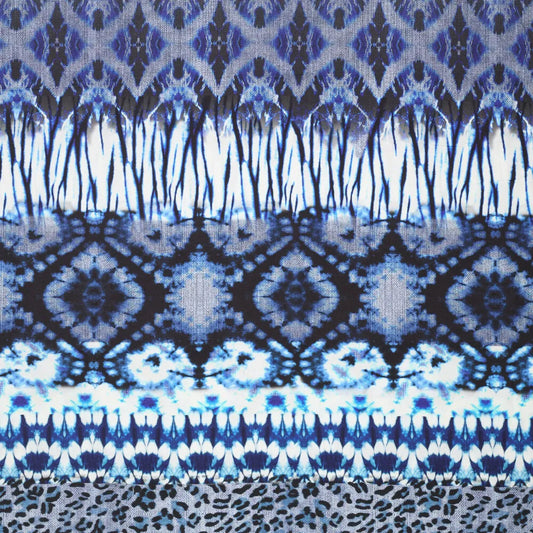 'play on stripes' printed viscose poplin - blue