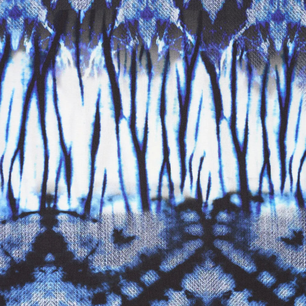 'play on stripes' printed viscose poplin - blue