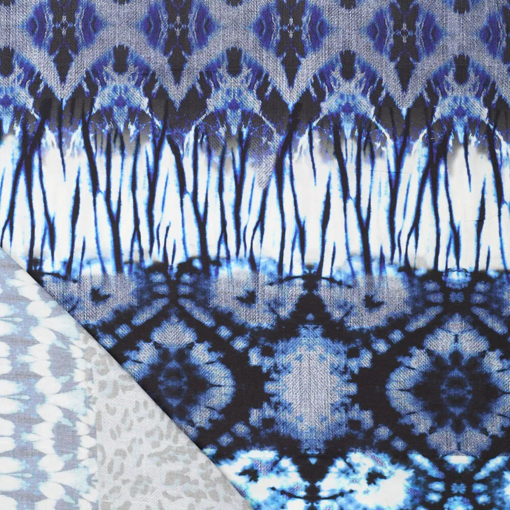 'play on stripes' printed viscose poplin - blue