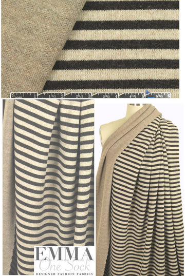 Italian 2-ply wool blend sweater knit- mud/oatmeal