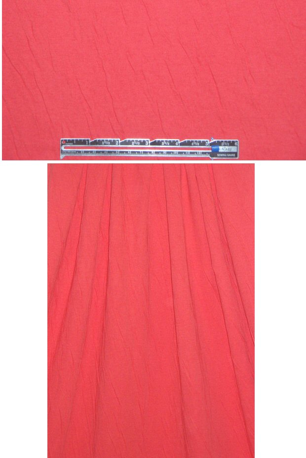 2-ply soft crinkled all-cotton knit - coral red 2.5 yds