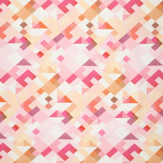 digital 'geo shortcake' cotton canvas, Oeko-Tex cert.