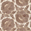 'cabbage rose' embroidered dressweight canvas - chestnut on natural