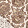 'cabbage rose' embroidered dressweight canvas - chestnut on natural