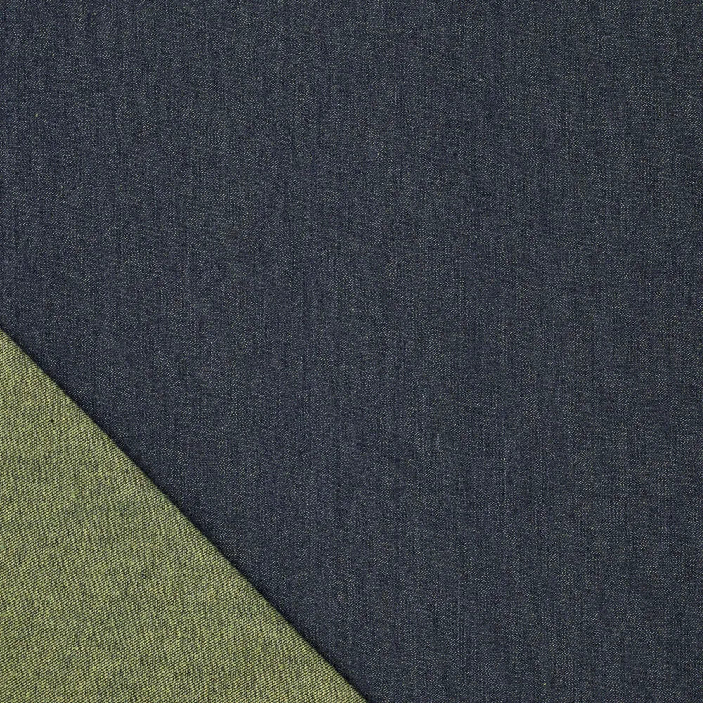 'indigo twist' reversible denim - indigo/lemon