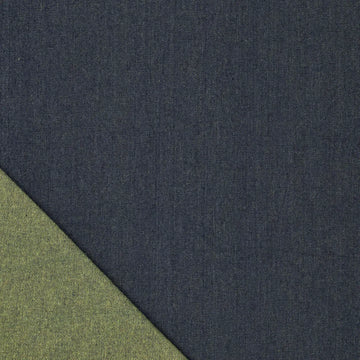 'indigo twist' reversible denim - indigo/lemon