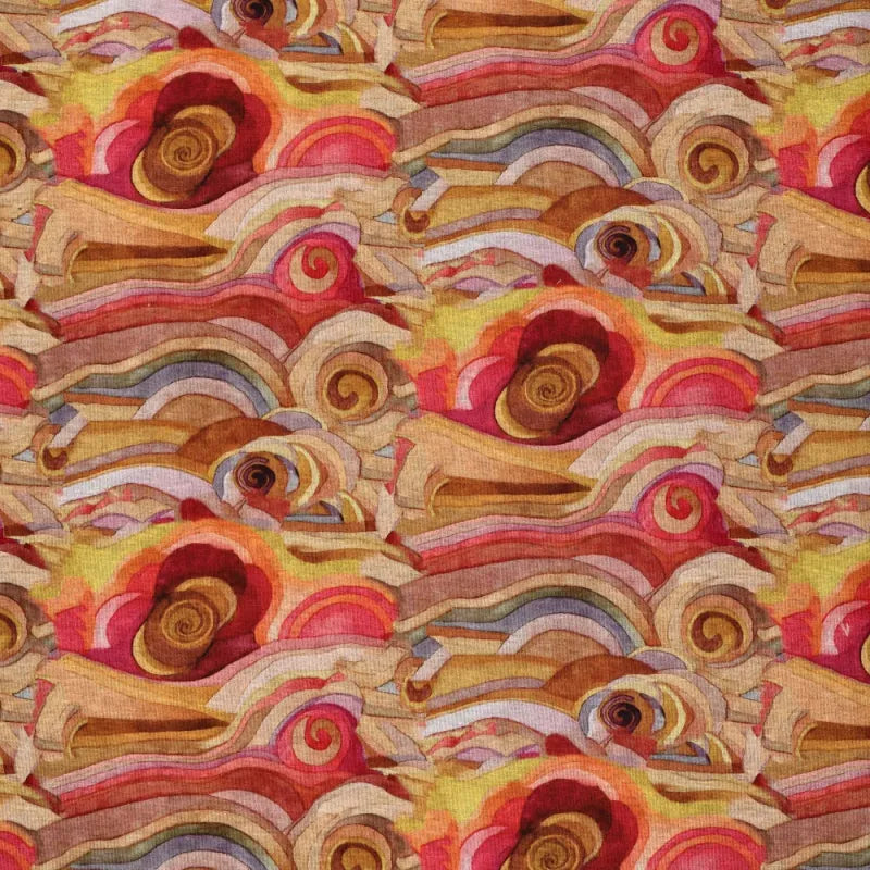 'starry night' drapey viscose blend doubleknit, Oeko-Tex cert. - coral
