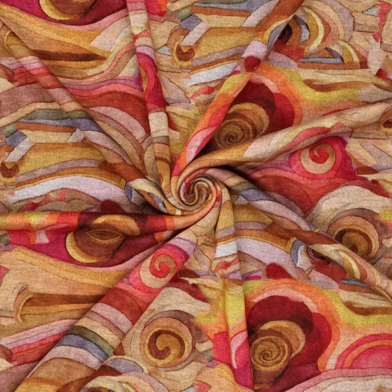 'starry night' drapey viscose blend doubleknit, Oeko-Tex cert. - coral
