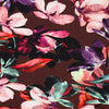 'blooms on chocolate' viscose knit, Oeko-Tex cert.